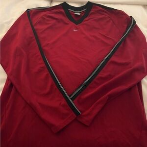 Nike Red and Black V-Neck Shirt